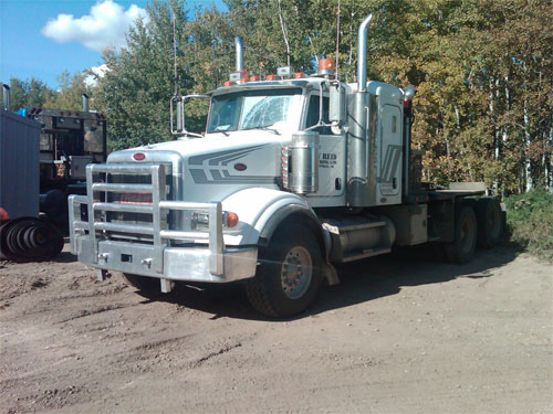 A truck fitted with a Bison Grille Guard